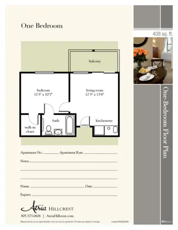 Floorplan of Atria Hillcrest, Assisted Living, Thousand Oaks, CA 2
