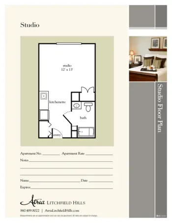 Floorplan of Atria Litchfield Hills, Assisted Living, Torrington, CT 1