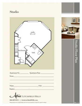 Floorplan of Atria Litchfield Hills, Assisted Living, Torrington, CT 2