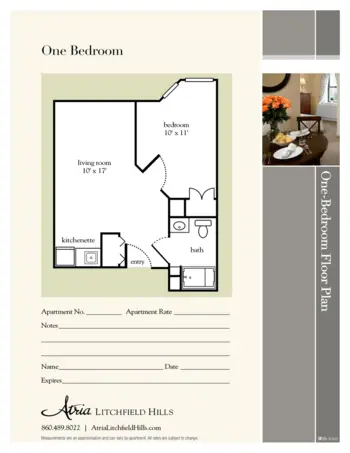 Floorplan of Atria Litchfield Hills, Assisted Living, Torrington, CT 6