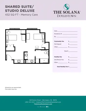 Floorplan of Atria Senior Living Doylestown, Assisted Living, Warrington, PA 2