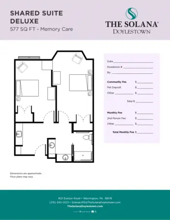 Floorplan of Atria Senior Living Doylestown, Assisted Living, Warrington, PA 3