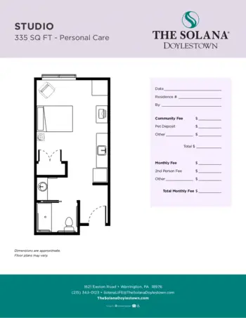 Floorplan of Atria Senior Living Doylestown, Assisted Living, Warrington, PA 4