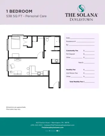 Floorplan of Atria Senior Living Doylestown, Assisted Living, Warrington, PA 5