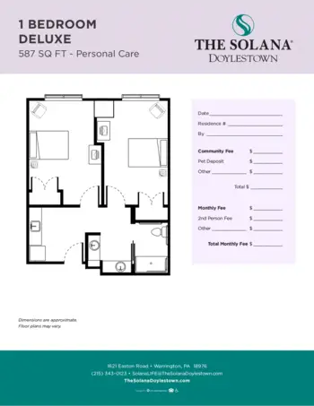 Floorplan of Atria Senior Living Doylestown, Assisted Living, Warrington, PA 7