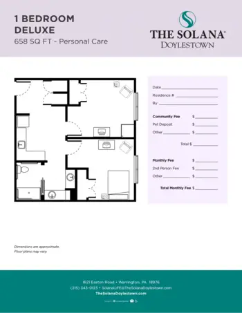 Floorplan of Atria Senior Living Doylestown, Assisted Living, Warrington, PA 8