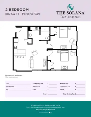 Floorplan of Atria Senior Living Doylestown, Assisted Living, Warrington, PA 9
