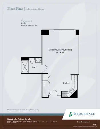 Floorplan of Brookdale Gaines Ranch, Assisted Living, Austin, TX 17