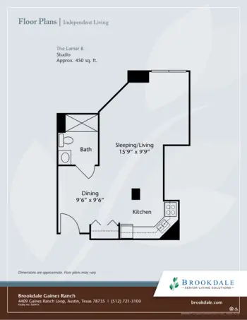 Floorplan of Brookdale Gaines Ranch, Assisted Living, Austin, TX 15