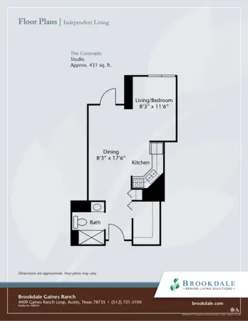 Floorplan of Brookdale Gaines Ranch, Assisted Living, Austin, TX 12