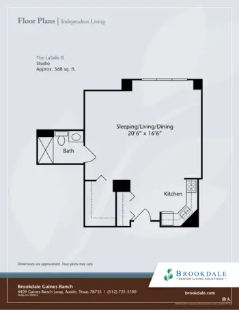 Floorplan of Brookdale Gaines Ranch, Assisted Living, Austin, TX 13