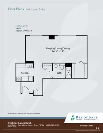 Floorplan of Brookdale Gaines Ranch, Assisted Living, Austin, TX 9