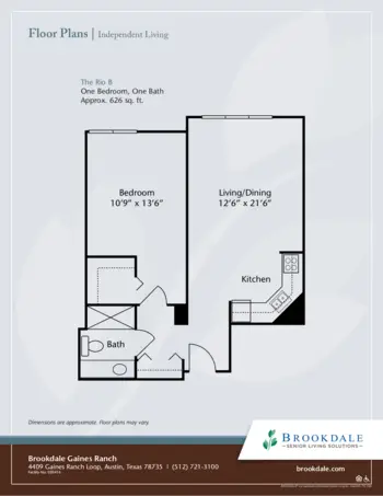 Floorplan of Brookdale Gaines Ranch, Assisted Living, Austin, TX 10
