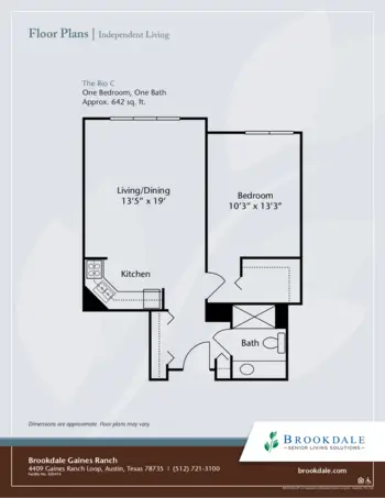 Floorplan of Brookdale Gaines Ranch, Assisted Living, Austin, TX 18