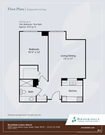 Floorplan of Brookdale Gaines Ranch, Assisted Living, Austin, TX 6