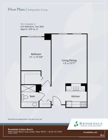 Floorplan of Brookdale Gaines Ranch, Assisted Living, Austin, TX 2