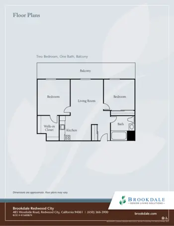 Floorplan of Brookdale Redwood City, Assisted Living, Redwood City, CA 2