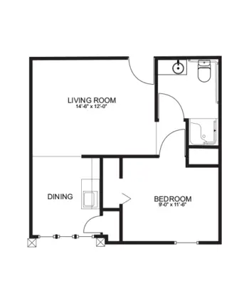 Floorplan of Carriage House of Fisher-Titus, Assisted Living, Norwalk, OH 2