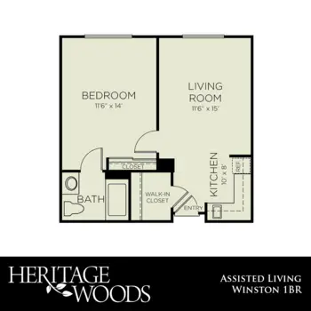 Floorplan of Heritage Woods, Assisted Living, Winston Salem, NC 7