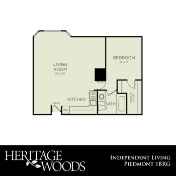 Floorplan of Heritage Woods, Assisted Living, Winston Salem, NC 12
