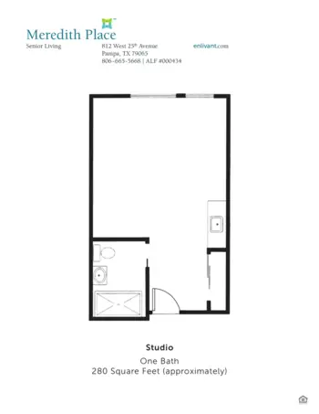 Floorplan of Meredith Place, Assisted Living, Pampa, TX 1
