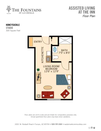 Floorplan of The Fountains at La Cholla, Assisted Living, Tucson, AZ 1