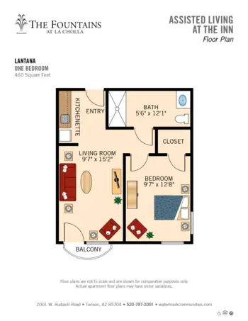 Floorplan of The Fountains at La Cholla, Assisted Living, Tucson, AZ 5