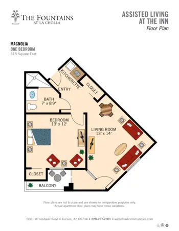 Floorplan of The Fountains at La Cholla, Assisted Living, Tucson, AZ 6