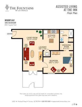 Floorplan of The Fountains at La Cholla, Assisted Living, Tucson, AZ 8
