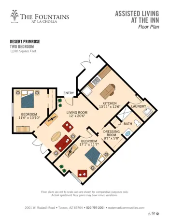 Floorplan of The Fountains at La Cholla, Assisted Living, Tucson, AZ 10
