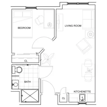 Floorplan of Aspen Ridge, Assisted Living, Gaylord, MI 19