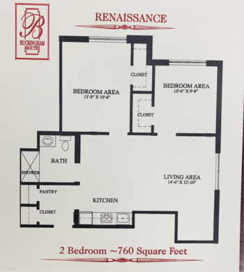 Floorplan of Buckingham South, Assisted Living, Savannah, GA 5