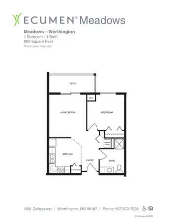 Floorplan of Ecumen Meadows, Assisted Living, Memory Care, Worthington, MN 1