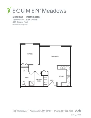Floorplan of Ecumen Meadows, Assisted Living, Memory Care, Worthington, MN 3