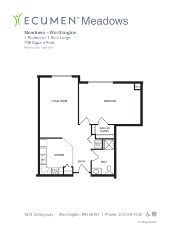 Floorplan of Ecumen Meadows, Assisted Living, Memory Care, Worthington, MN 6