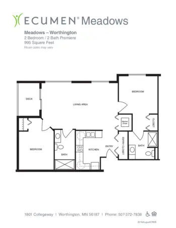 Floorplan of Ecumen Meadows, Assisted Living, Memory Care, Worthington, MN 12