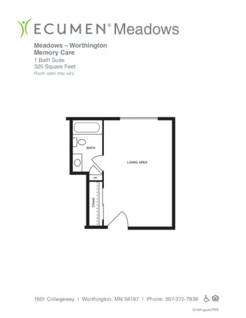 Floorplan of Ecumen Meadows, Assisted Living, Memory Care, Worthington, MN 13