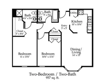 Floorplan of Oak Meadows, Assisted Living, Memory Care, Oakdale, MN 16
