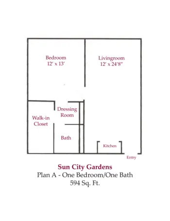 Floorplan of Sun City Gardens, Assisted Living, Sun City, CA 1