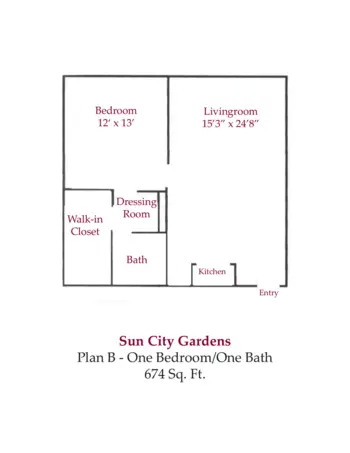 Floorplan of Sun City Gardens, Assisted Living, Sun City, CA 2