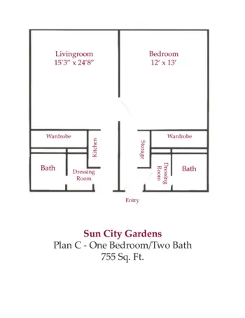Floorplan of Sun City Gardens, Assisted Living, Sun City, CA 3