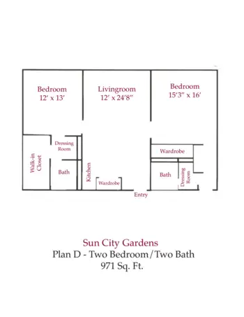 Floorplan of Sun City Gardens, Assisted Living, Sun City, CA 4