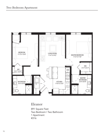 Floorplan of The Waters of Highland Park, Assisted Living, Memory Care, Saint Paul, MN 6