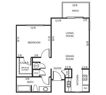 Floorplan of The Windham, Assisted Living, Fresno, CA 4