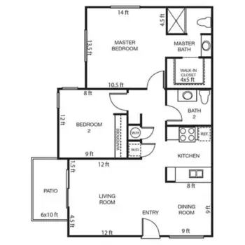 Floorplan of The Windham, Assisted Living, Fresno, CA 7