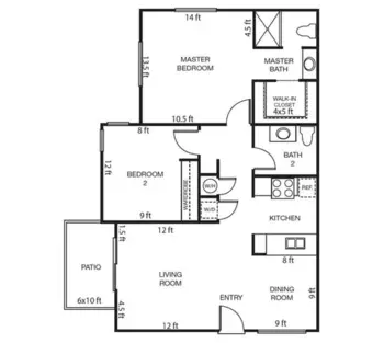 Floorplan of The Windham, Assisted Living, Fresno, CA 8