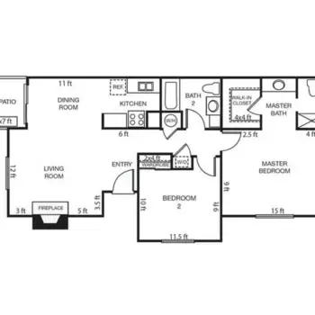 Floorplan of The Windham, Assisted Living, Fresno, CA 9