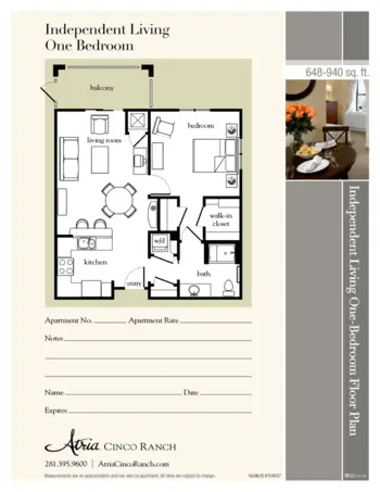 Floorplan of Atria Cinco Ranch, Assisted Living, Katy, TX 1