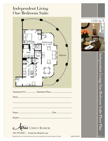 Floorplan of Atria Cinco Ranch, Assisted Living, Katy, TX 6