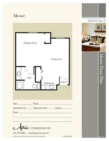 Floorplan of Atria Cypresswood, Assisted Living, Spring, TX 3